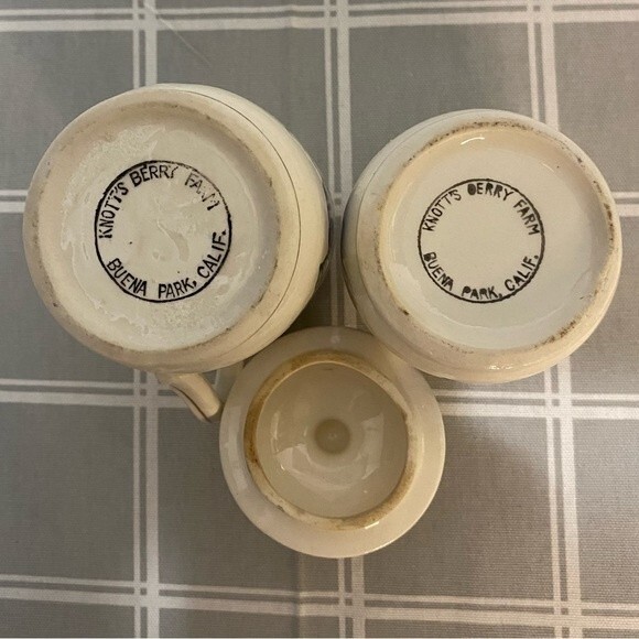 Vintage Knotts Berry Farm Syrup & Jam Sugar & Creamer Fruit Kitchen Dining - Picture 7 of 8